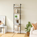 ELYKEN Slim Leaning Ladder Shelf Wall Mounted Wooden Narrow Shelf Unit - image 1