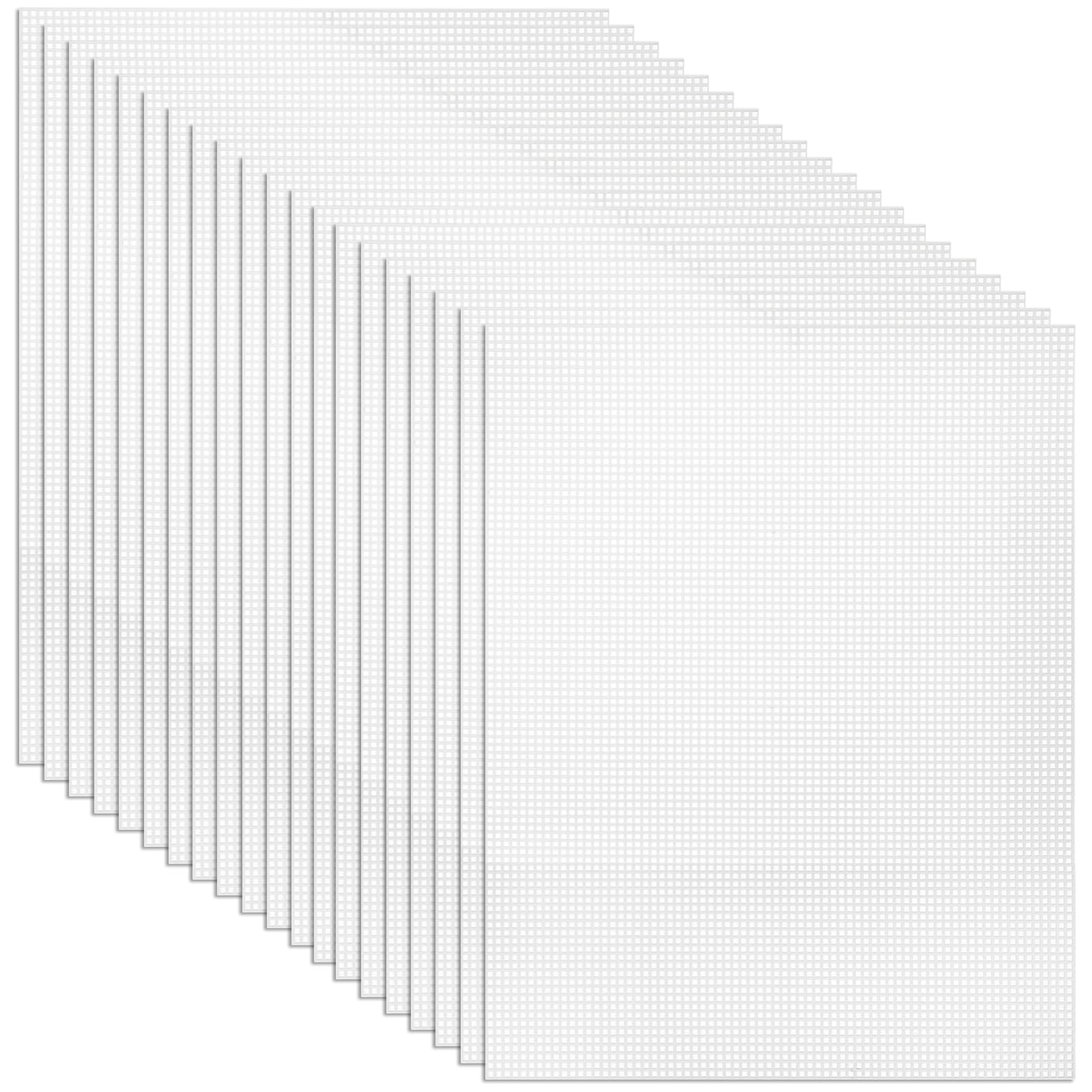 Tosnail 20-Pack 7 Count Clear Plastic Mesh Canvas Sheets, 10.5x13.5 Inch