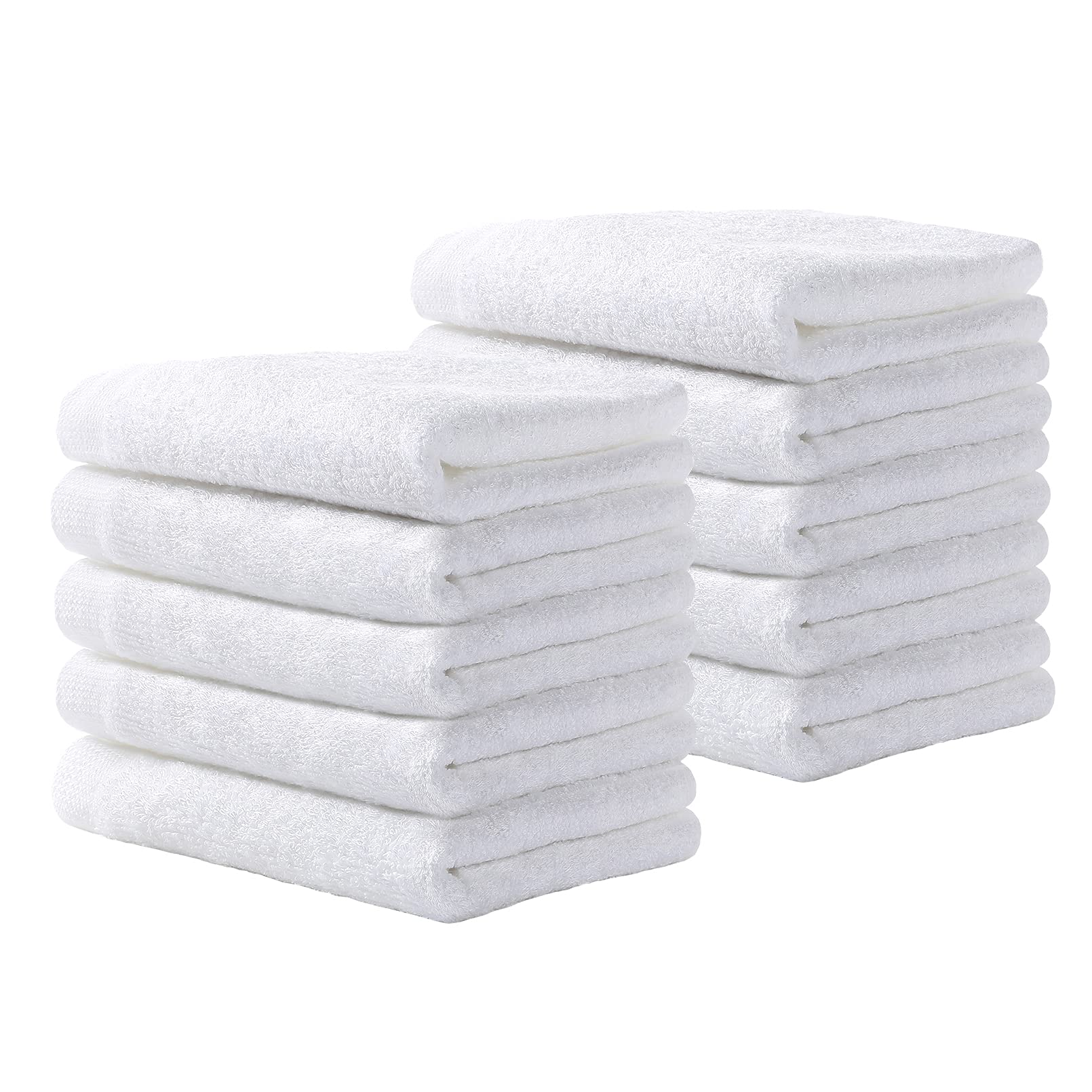 Yoofoss Bamboo Face Cloths – 10 Pack Soft Baby Washcloths, 25x25cm White