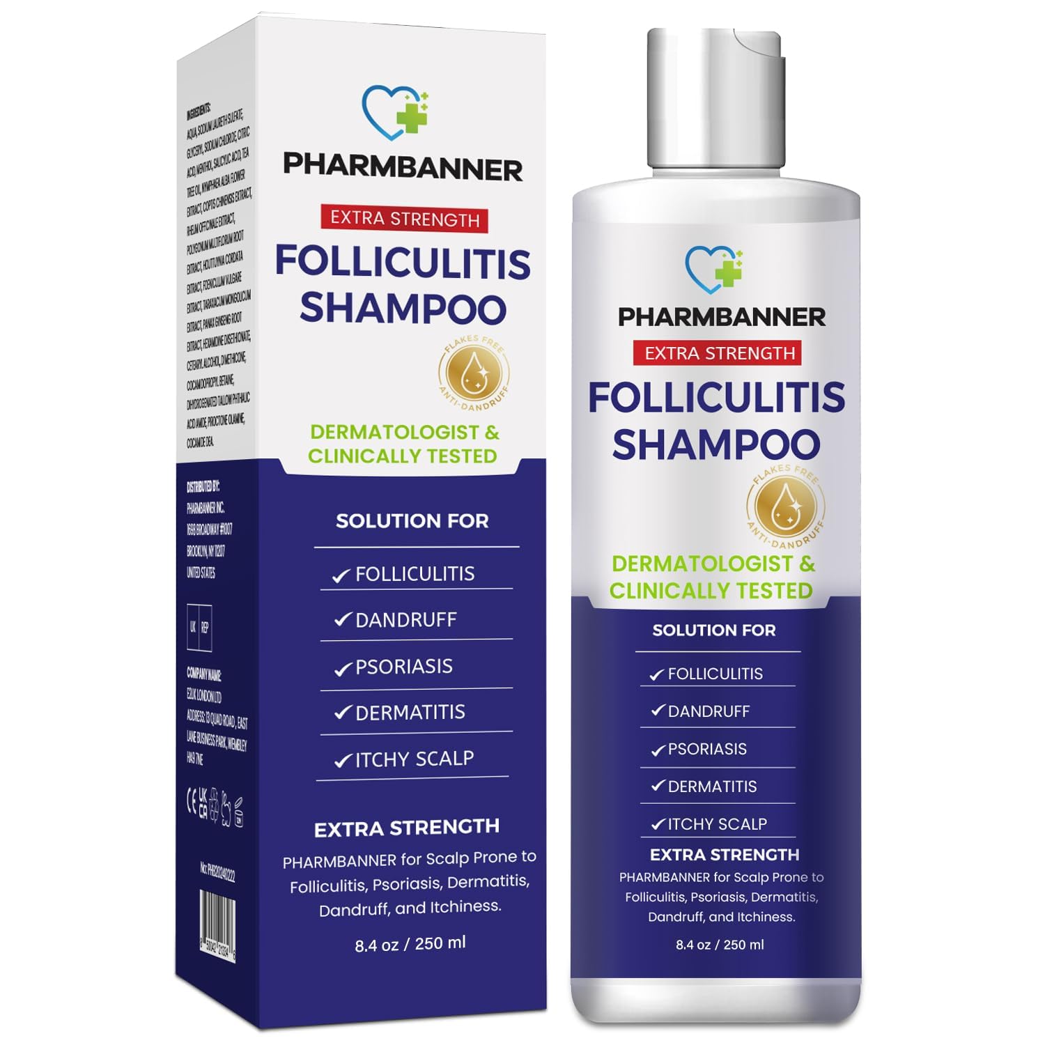 PHARMBANNER Folliculitis & Seborrheic Dermatitis Shampoo - Tea Tree 250ml