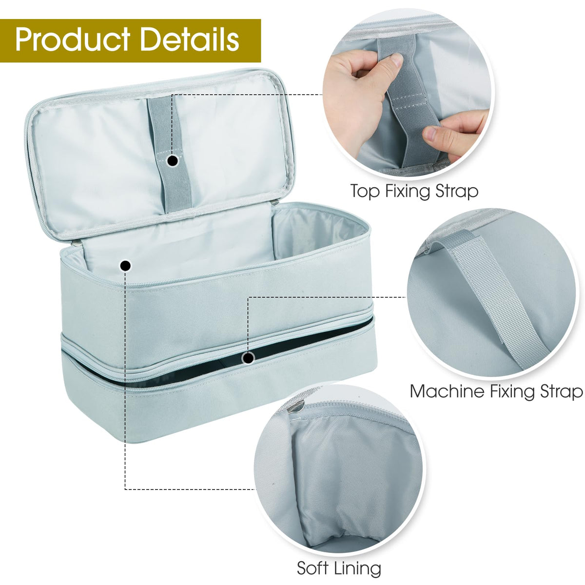 GENCAM Double-Layer Carrying Case Compatible with Shark Flexstyle Gray - image 3
