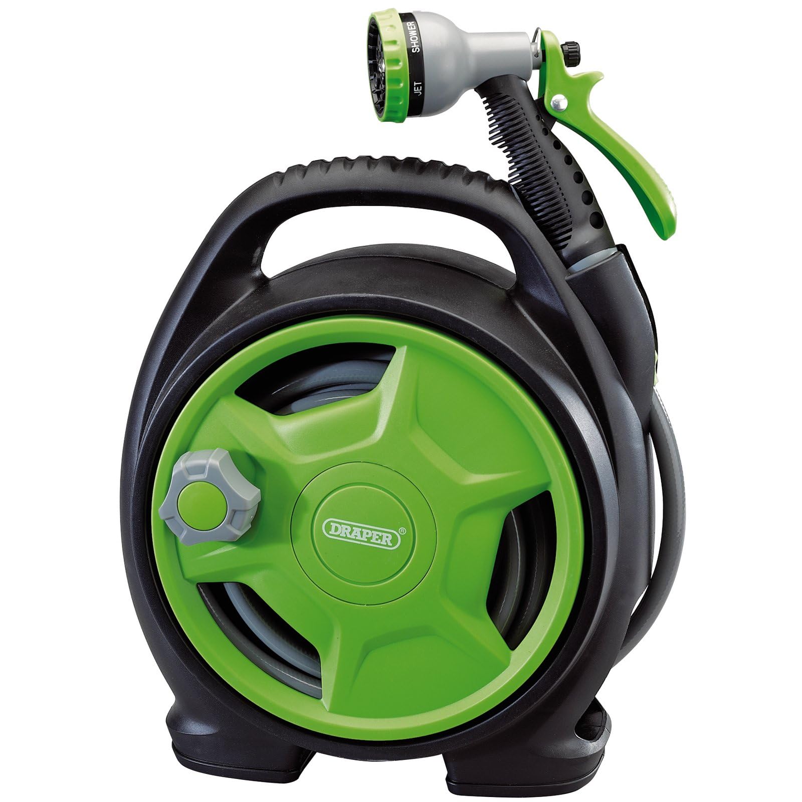 Draper 25002 Mini Hose Reel Set | 10m Reinforced Garden Hose & Spray Gun