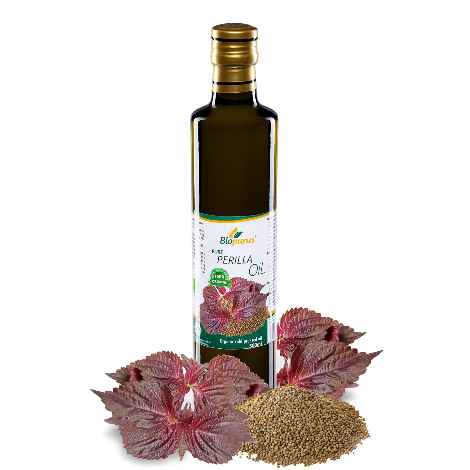 Biopurus Organic Perilla Seed Oil – Cold Pressed Omega-3 Supplement 500ml