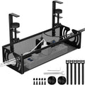 Under Desk Cable Management Tray – No Drill Metal Organizer
