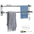 DMSELL Adjustable Double Towel Rail | 41-75cm No Drill Wall Rack