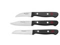Wüsthof Gourmet 3-Piece Paring Knife Set | Black & Silver Cutlery
