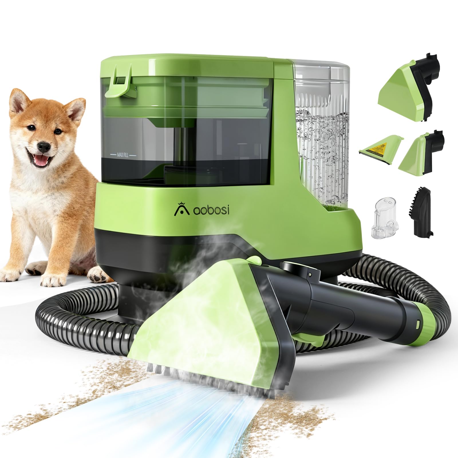 AAOBOSI Portable Carpet Cleaner - 17Kpa Upholstery Steam Machine