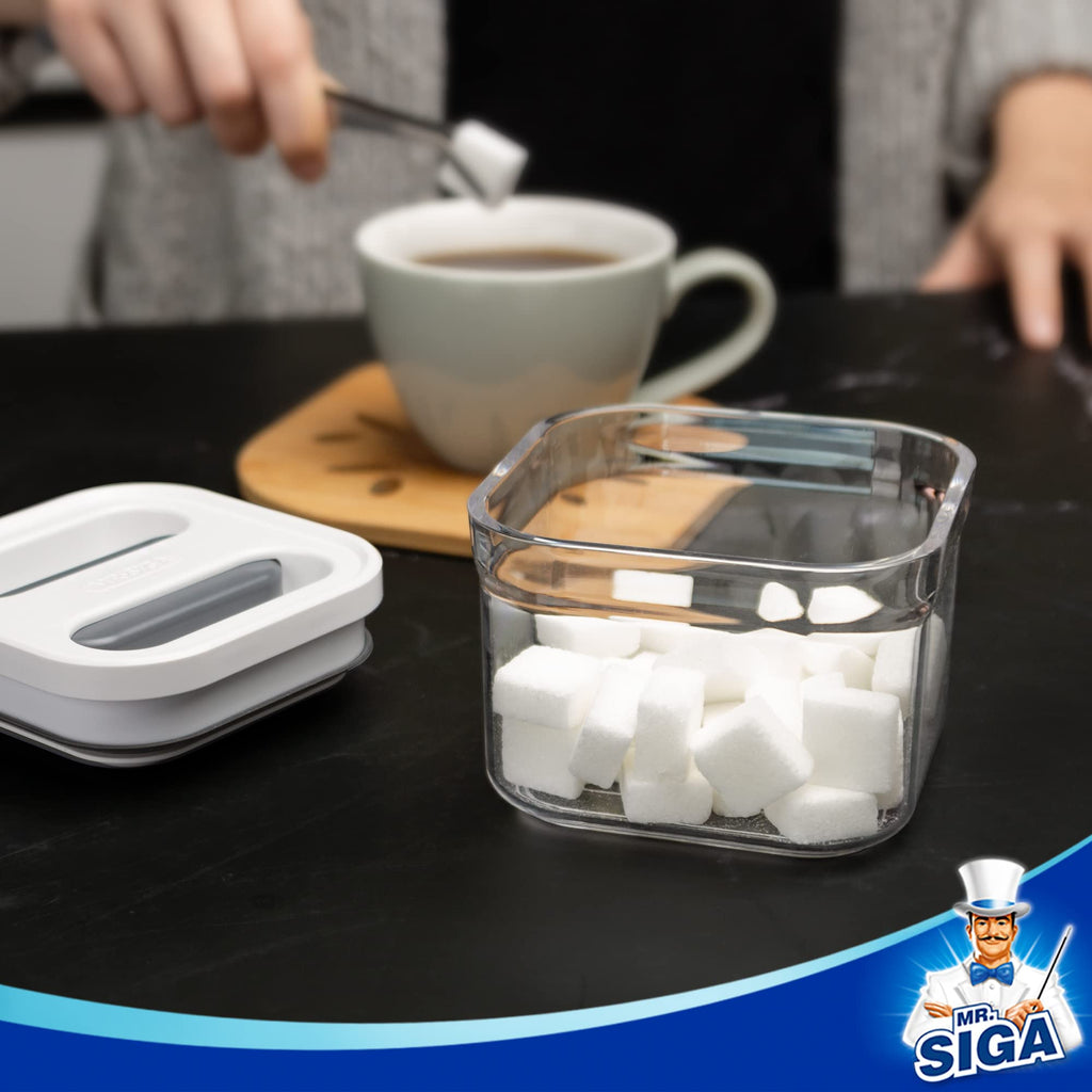 MR.SIGA 8-Piece Airtight Food Storage Container Set | BPA-Free Pantry Canisters