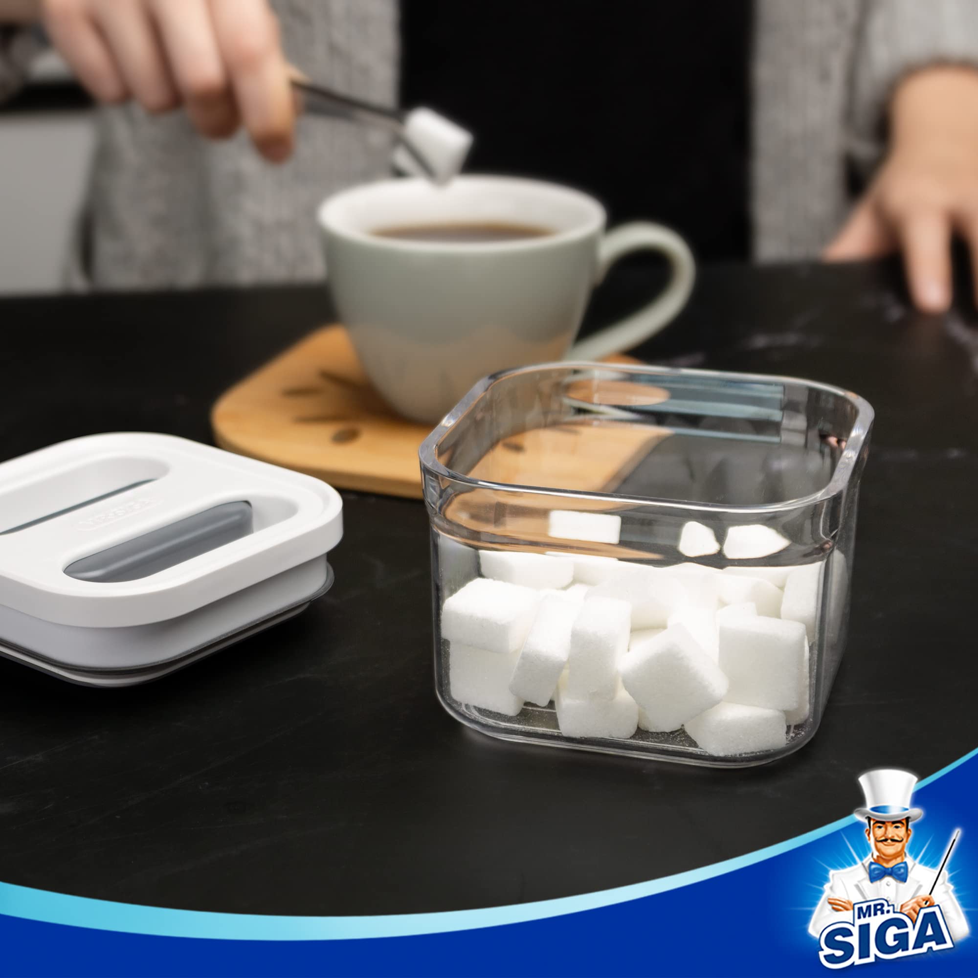 MR.SIGA 8-Piece Airtight Food Storage Container Set | BPA-Free Pantry Canisters