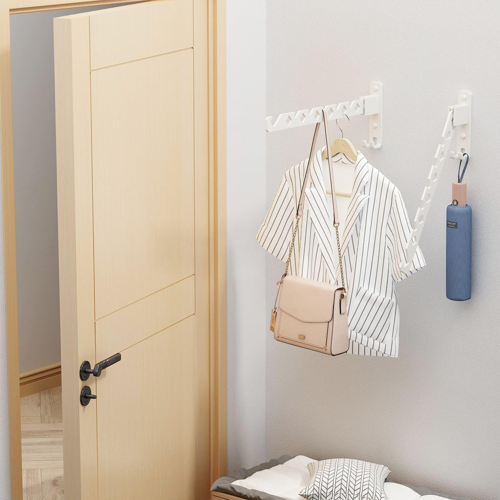Dancrul Wall Mounted Clothes Drying Rack | Folding Aluminum Hanger