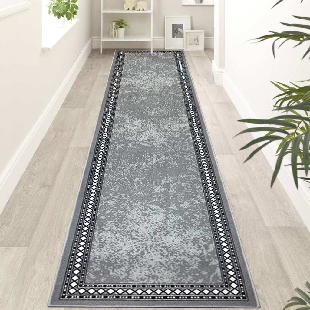 Homcomodar Hallway Runner Rug - 65x300cm Non-Slip Washable Nylon Carpet