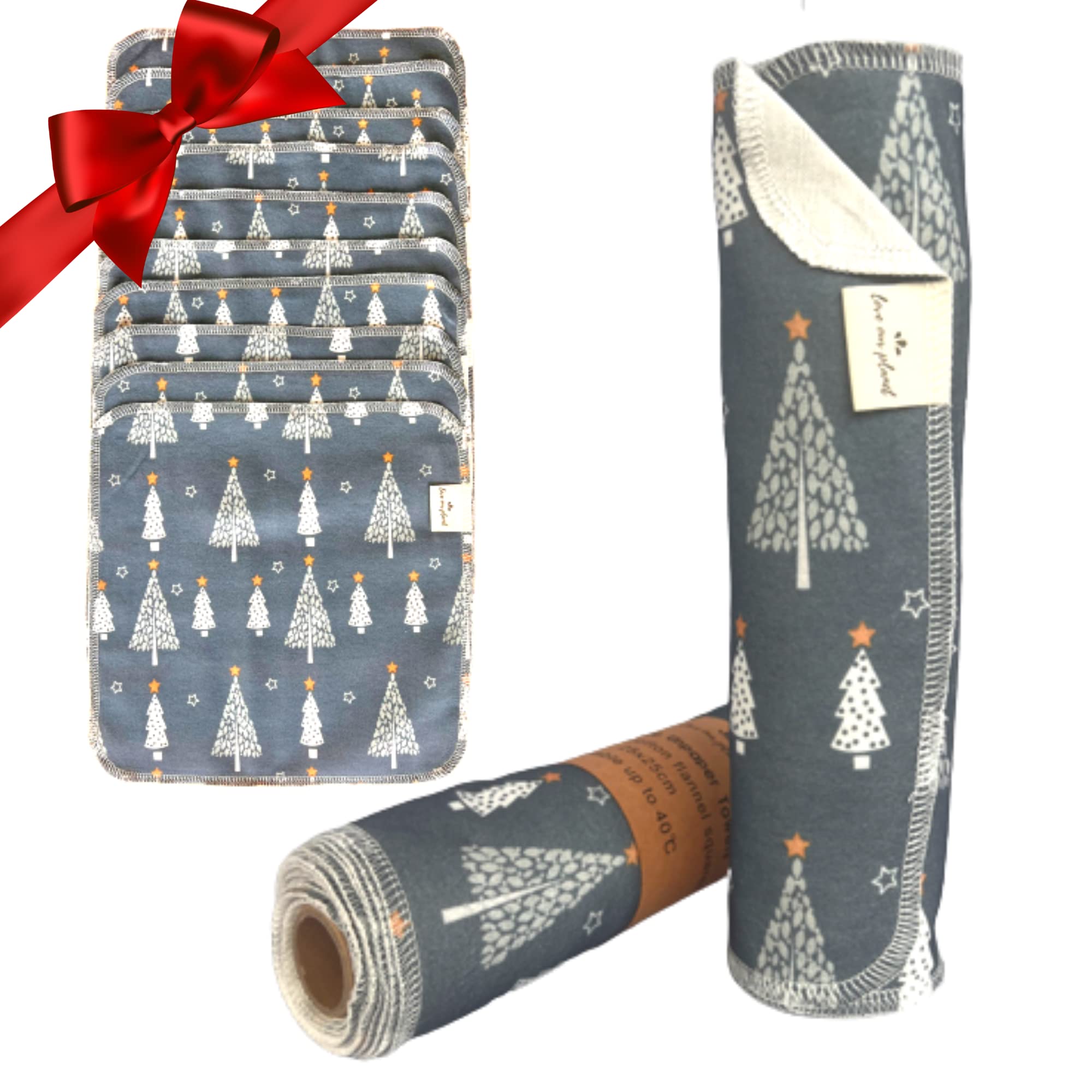 Christmas Reusable Unpaper Towels | 10 Pack Eco-Friendly Roll