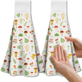 CUTHOLLOW 2 Pcs Simple Fresh Mushroom Hanging Kitchen Towels with Loop - image 1