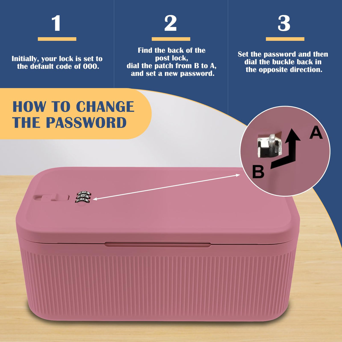 QINGLANG Lockable Box with Combination Code Portable Medication Small Lock Box Secure Medicine Safe, Phone Jail - image 5
