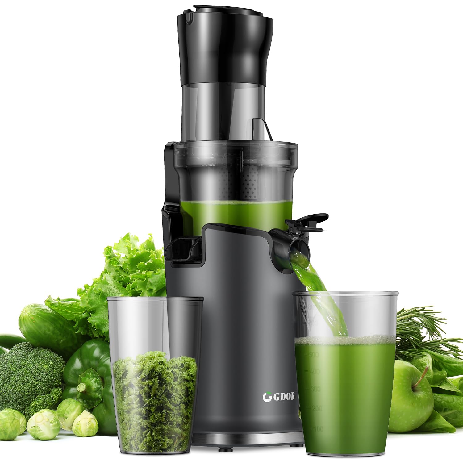 GDOR Slow Masticating Cold Press Juicer – 89mm Wide Mouth Chute