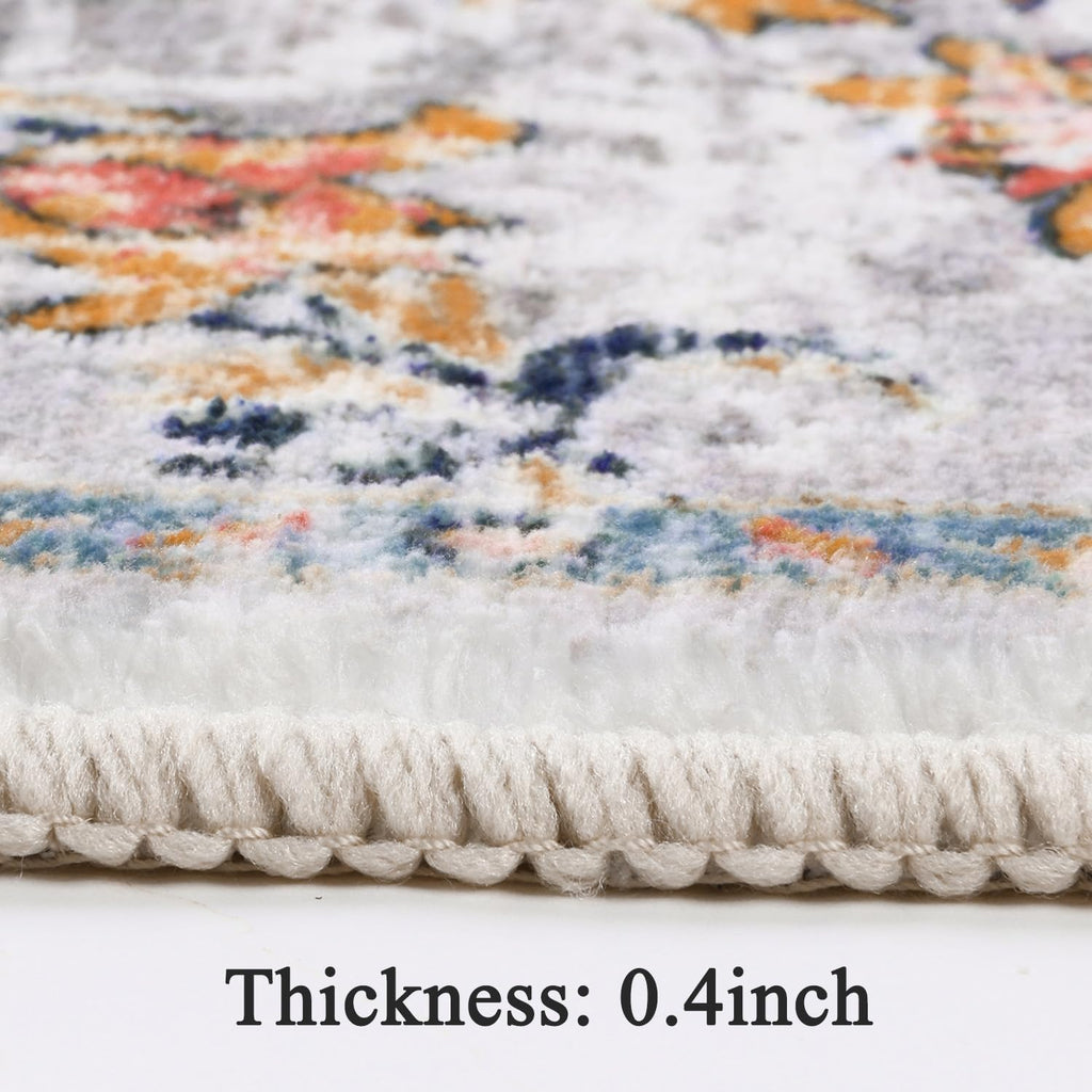 SHACOS Hallway Runner – 60x305cm Non-Slip Washable Distressed Rug
