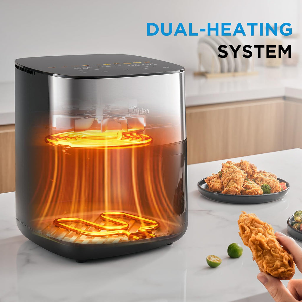 Mdiea 6L Air Fryer – Double Tube Heating & LED Display Kitchen Appliance