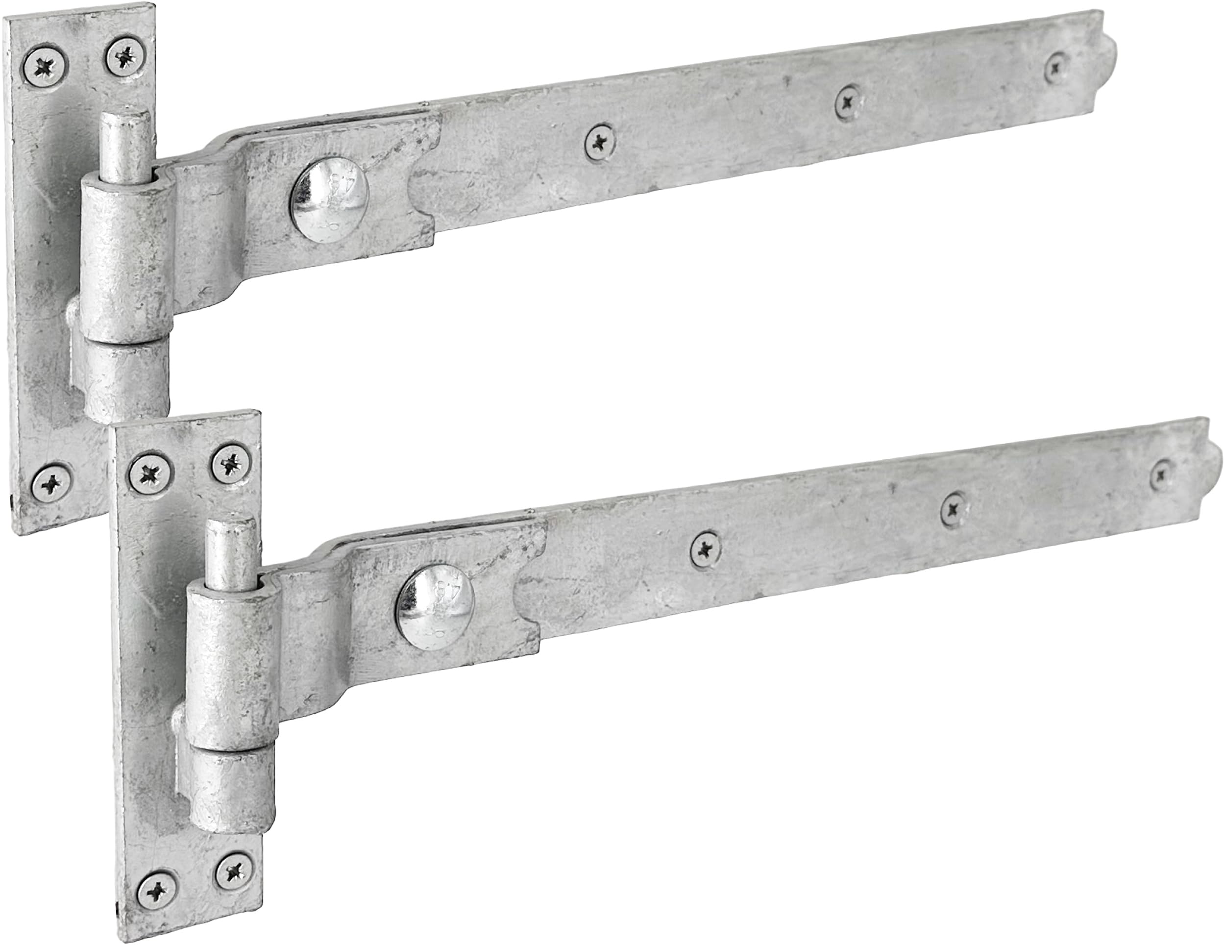 IRONTITE Cranked Gate Hinges | 400mm Heavy Duty Galvanized Hook and Band