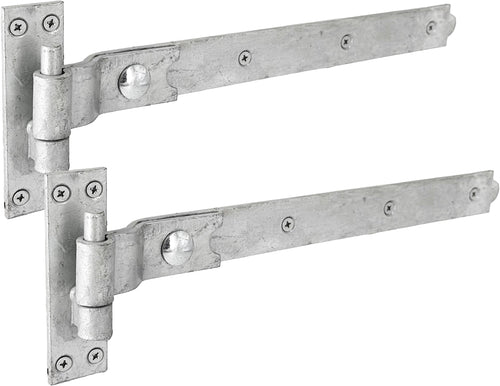 IRONTITE Cranked Gate Hinges | 400mm Heavy Duty Galvanized Hook and Band