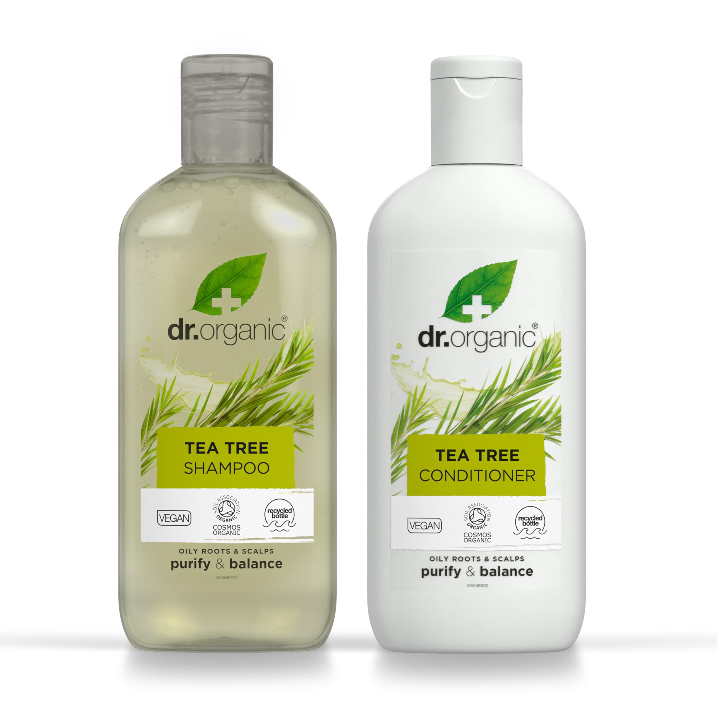 Dr Organic Tea Tree Shampoo & Conditioner Set - Purifying Hair Care Bundle