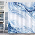 Bonhause Blue Marble Shower Curtain | 180x180cm Waterproof Polyester