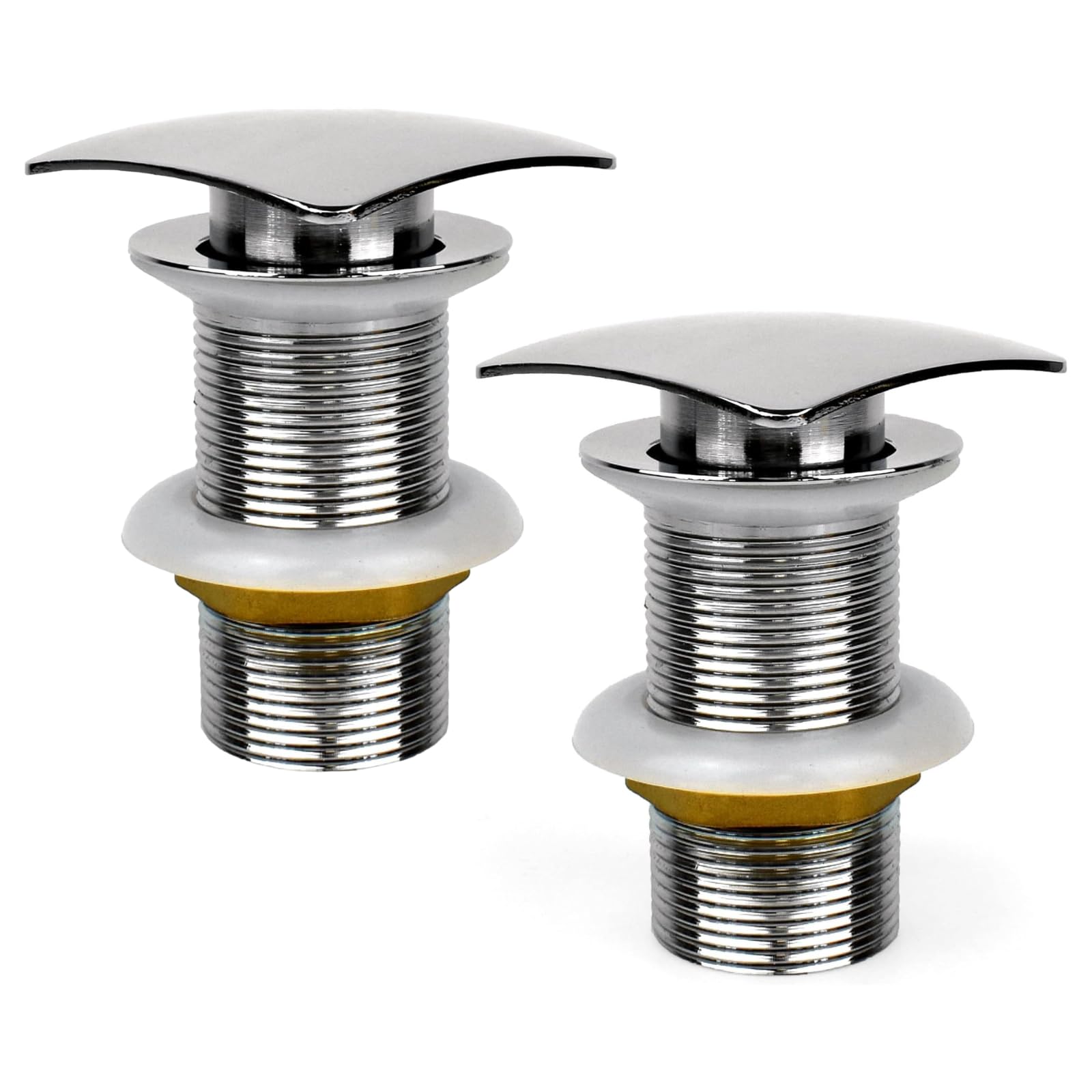 Xcel Home Unslotted Square Click Clack Basin Waste | Chrome Brass Plug