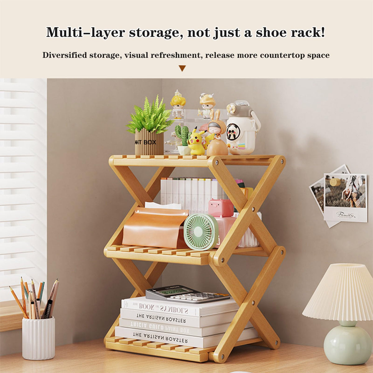Akloya Small Shoe Rack, 3 Tier Portable Foldable No Installation Mini Shoe Rack Freestanding Shoe Rack for Camping, Hallways, Bedrooms - image 4