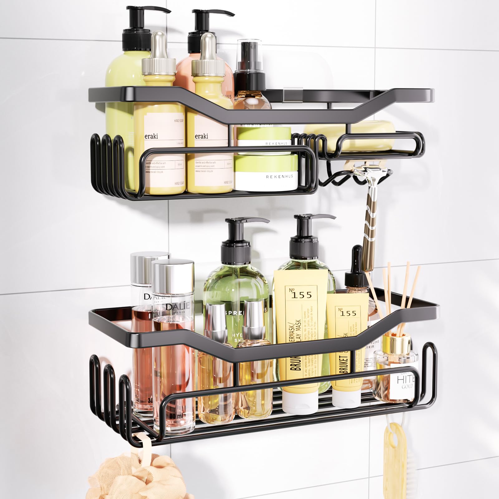 HapiRm Shower Caddy Organizer - 2 Pack Rustproof Stainless Steel Shelves