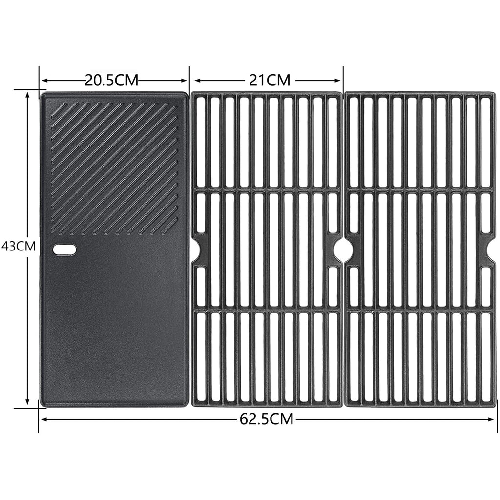 GFTIME Cast Iron Grill Grates & Griddle for Enders Boston 3, 43x62.5cm