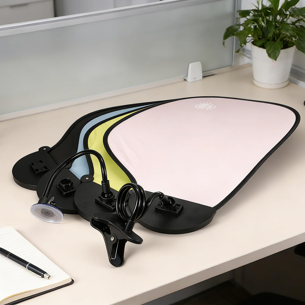 PATIKIL 2Pcs Desk Shade, 22.8" Adjustable Cubicle Shade with Suction Cup and Clip Portable Foldable Cubicle Light Shield for Block Overhead Light