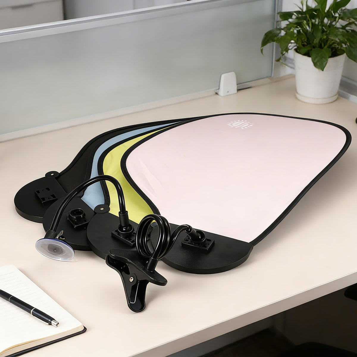 PATIKIL 2Pcs Desk Shade, 22.8" Adjustable Cubicle Shade with Suction Cup and Clip Portable Foldable Cubicle Light Shield for Block Overhead Light - image 4