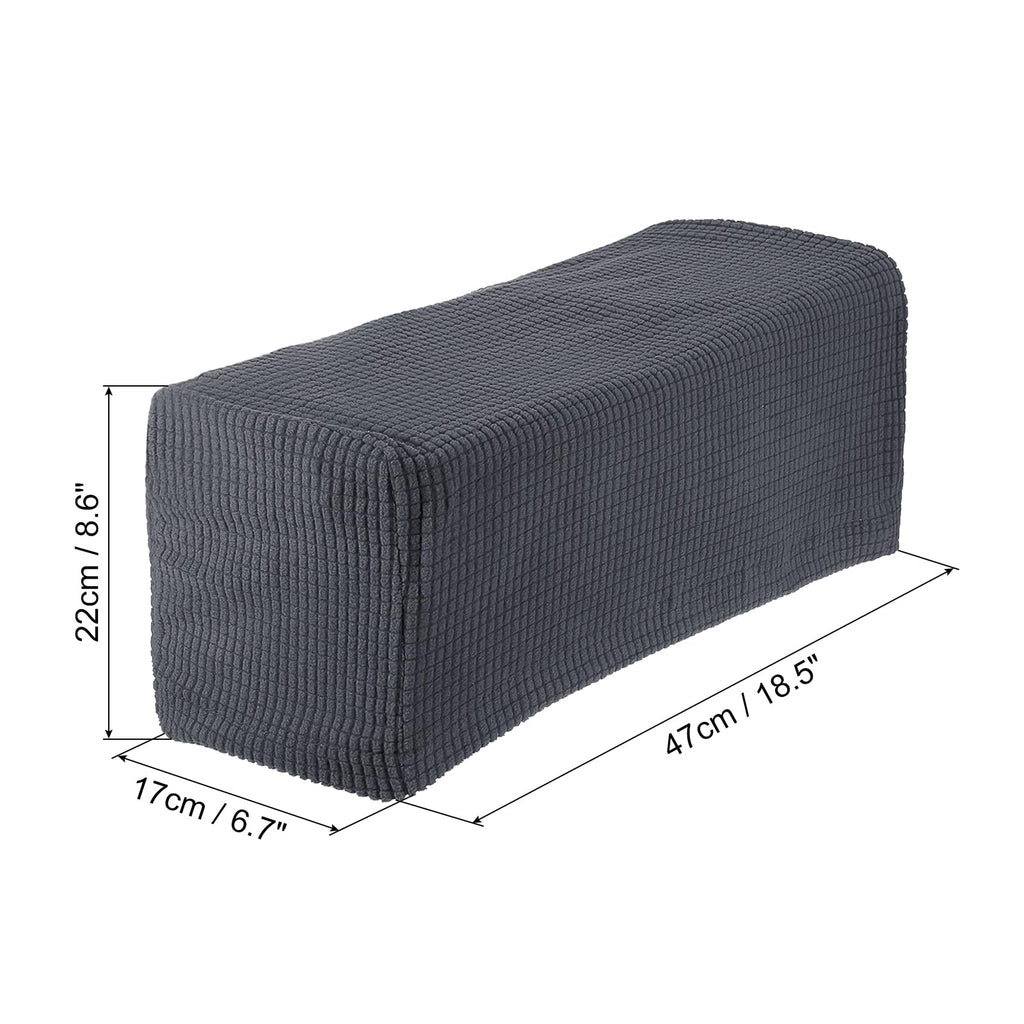 sourcing map 2pcs Stretch Armrest Covers for Chairs/Sofas, Couch Arm Covers with Twist Pin, Furniture Protector Slipcovers Dark Grey - image 2