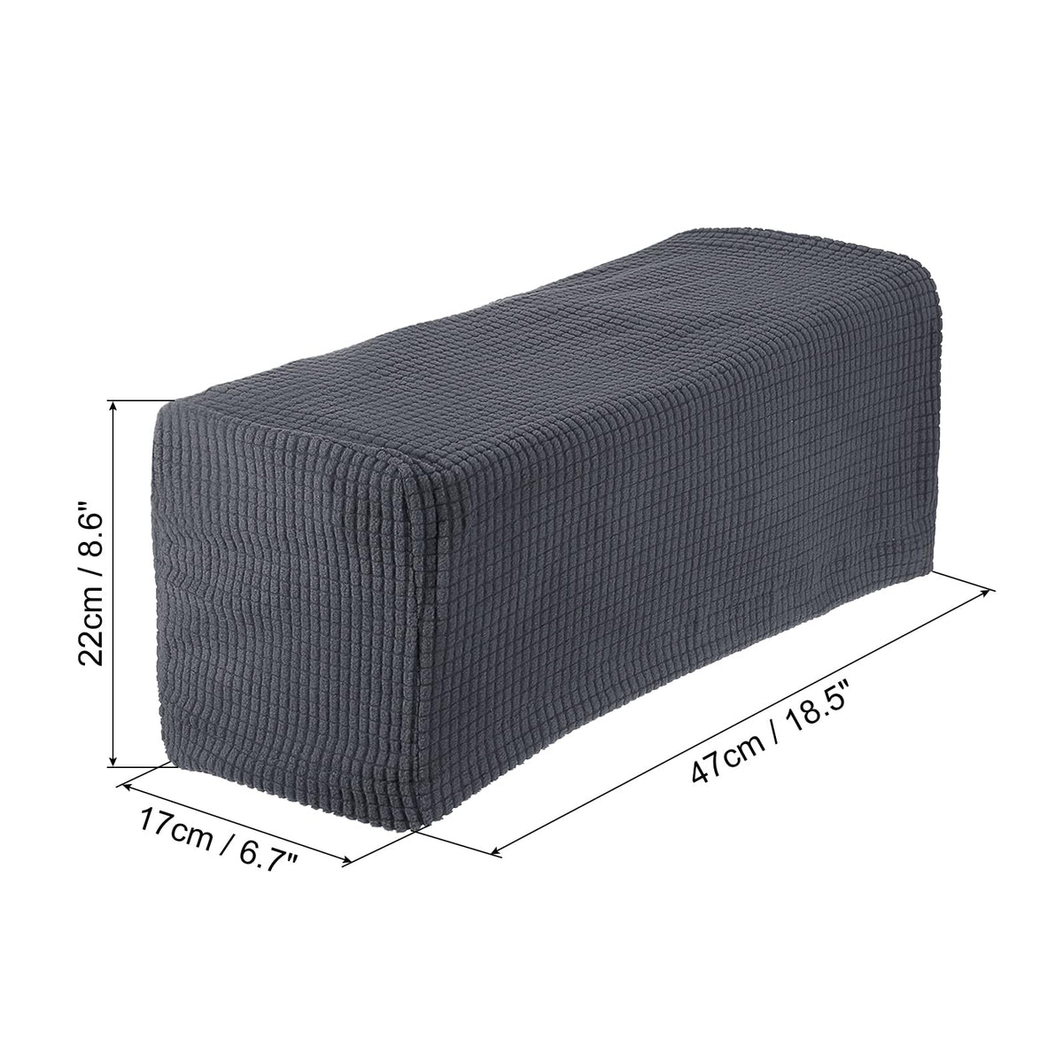 sourcing map 2pcs Stretch Armrest Covers for Chairs/Sofas, Couch Arm Covers with Twist Pin, Furniture Protector Slipcovers Dark Grey - image 2