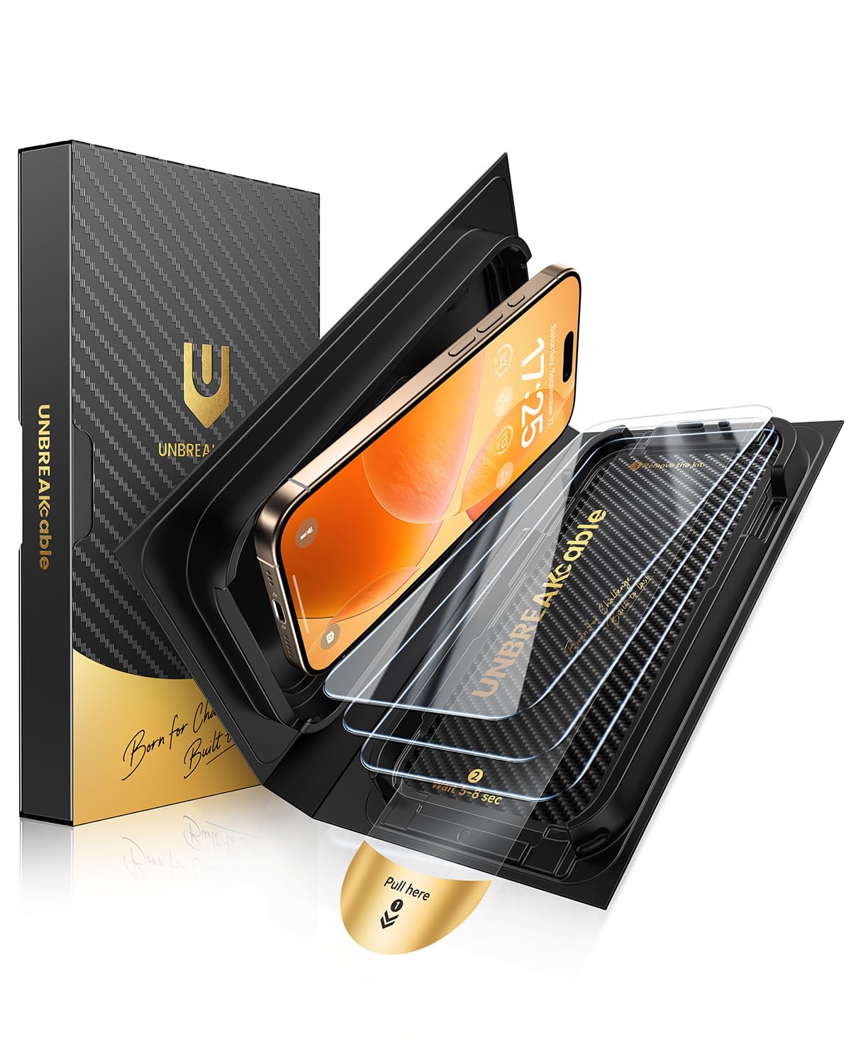 UNBREAKcable iPhone 16 Plus Screen Protector – 3-Pack Tempered Glass