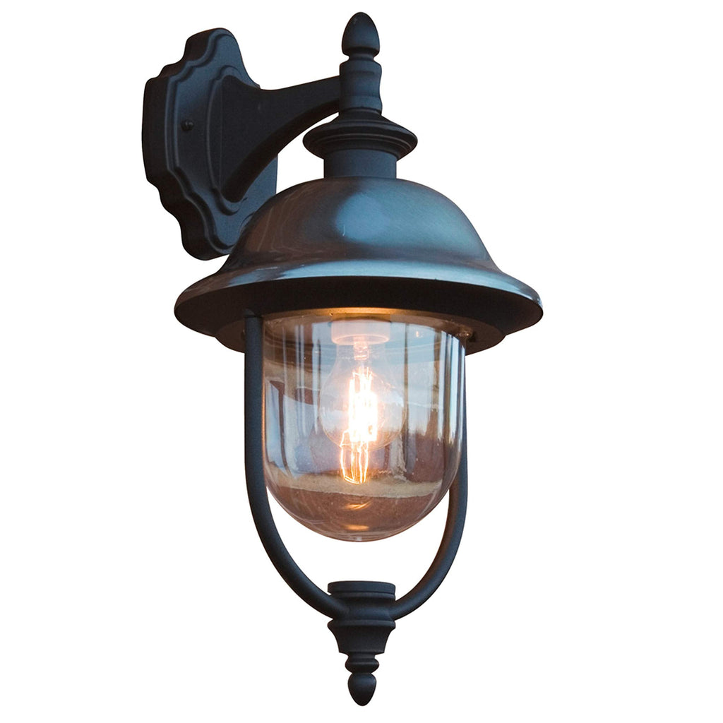 Konstsmide Parma Outdoor Wall Light - Black Aluminium & Acrylic