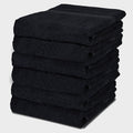 IBIMZA Egyptian Cotton Hand Towels – Set of 6 Quick Dry Black Towels