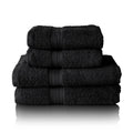 Glart Premium 4-Piece Terry Towel Set - 100% Cotton, Black | 500 g/m2