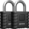 NOVLOCK Heavy Duty Combination Padlock – Weatherproof 2-Pack, Black