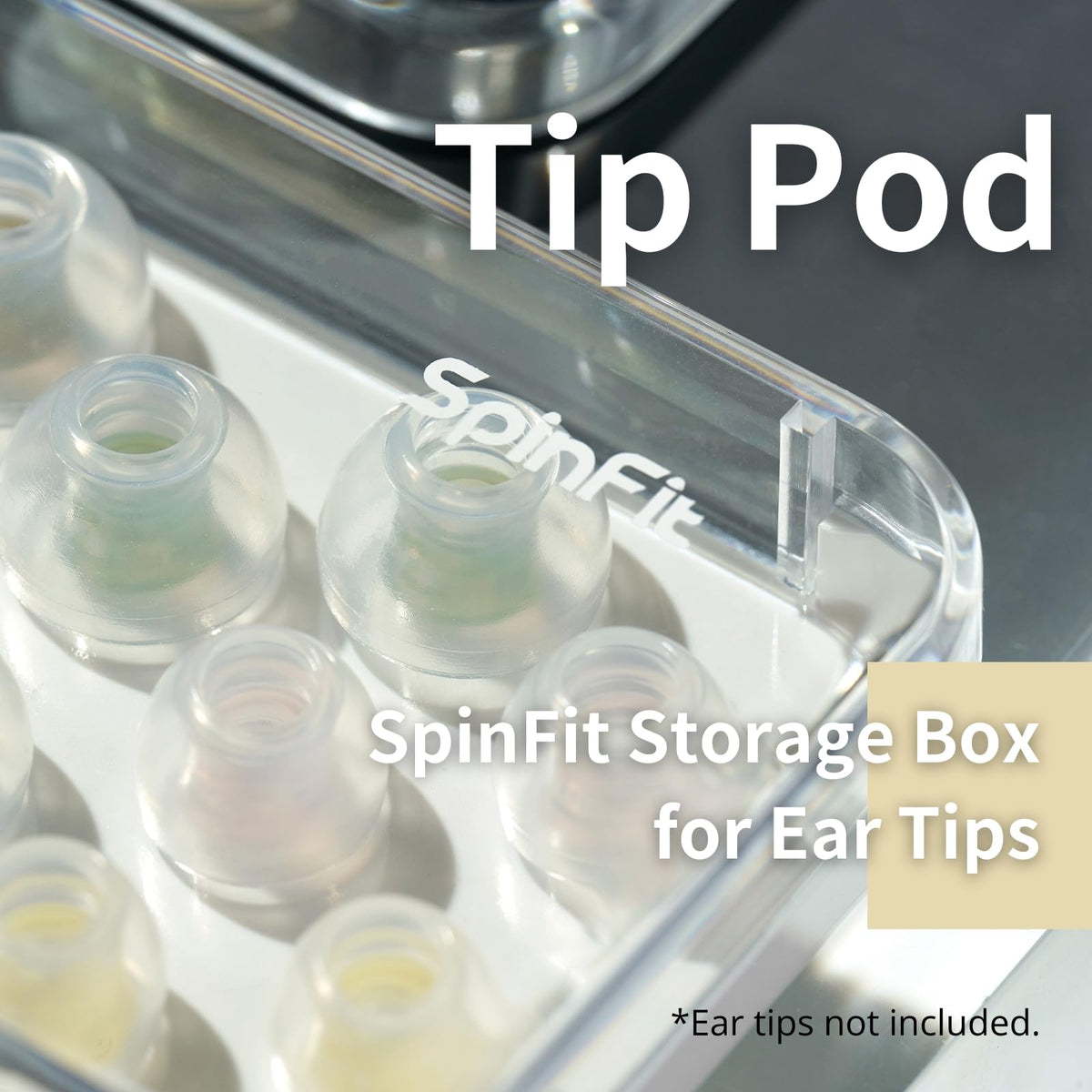 SpinFit Tip Pod - Storage Box for Ear Tips - Extra Transparent and Thick Material - BPA-Free PCTG Black - image 2