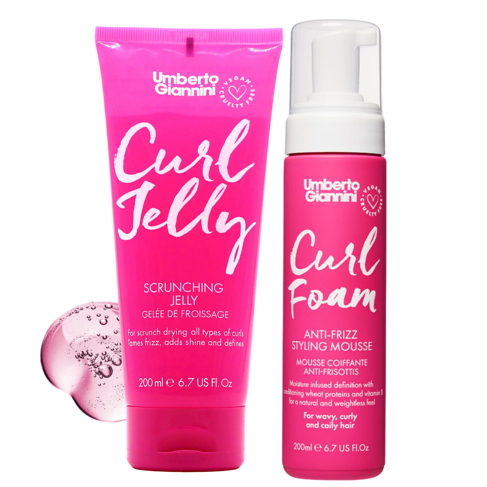 Umberto Giannini Curl Jelly & Foam Duo | Vegan Frizz Control Styling Kit