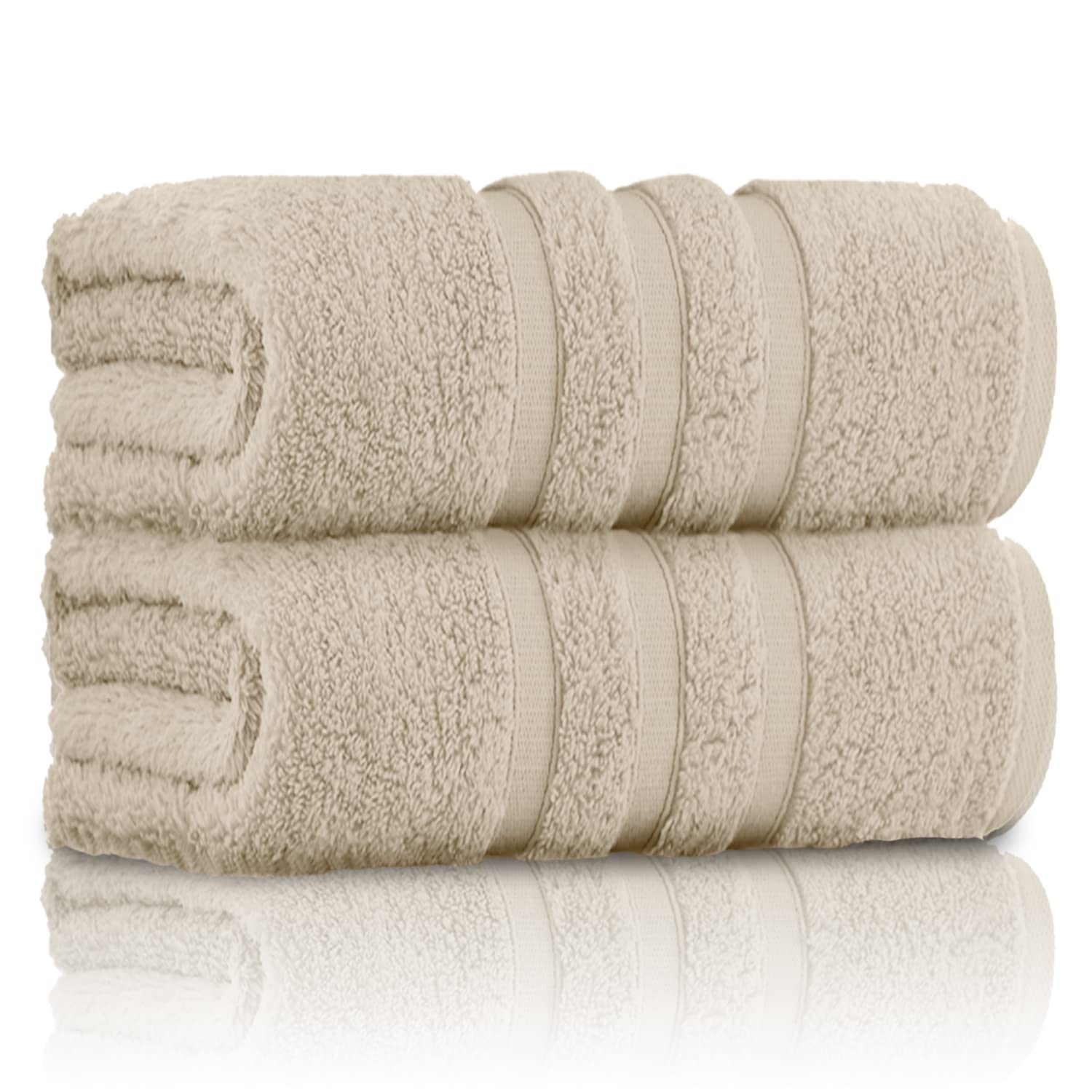 GC Gaveno Cavailia 100% Cotton Bath Sheets – 550 GSM Zero Twist, 2 Pack