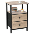 LOAKEKEL Bedside Table, Side Table with 2 Fabric Drawers, Sofa Table