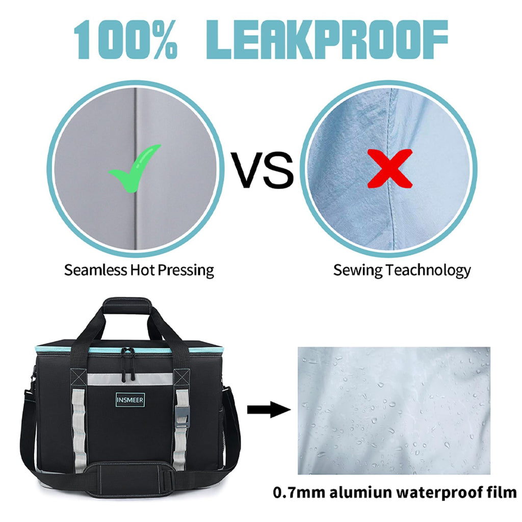 INSMEER Large 65 Can Soft Cooler Bag | 48L Leakproof Foldable Thermal Bag