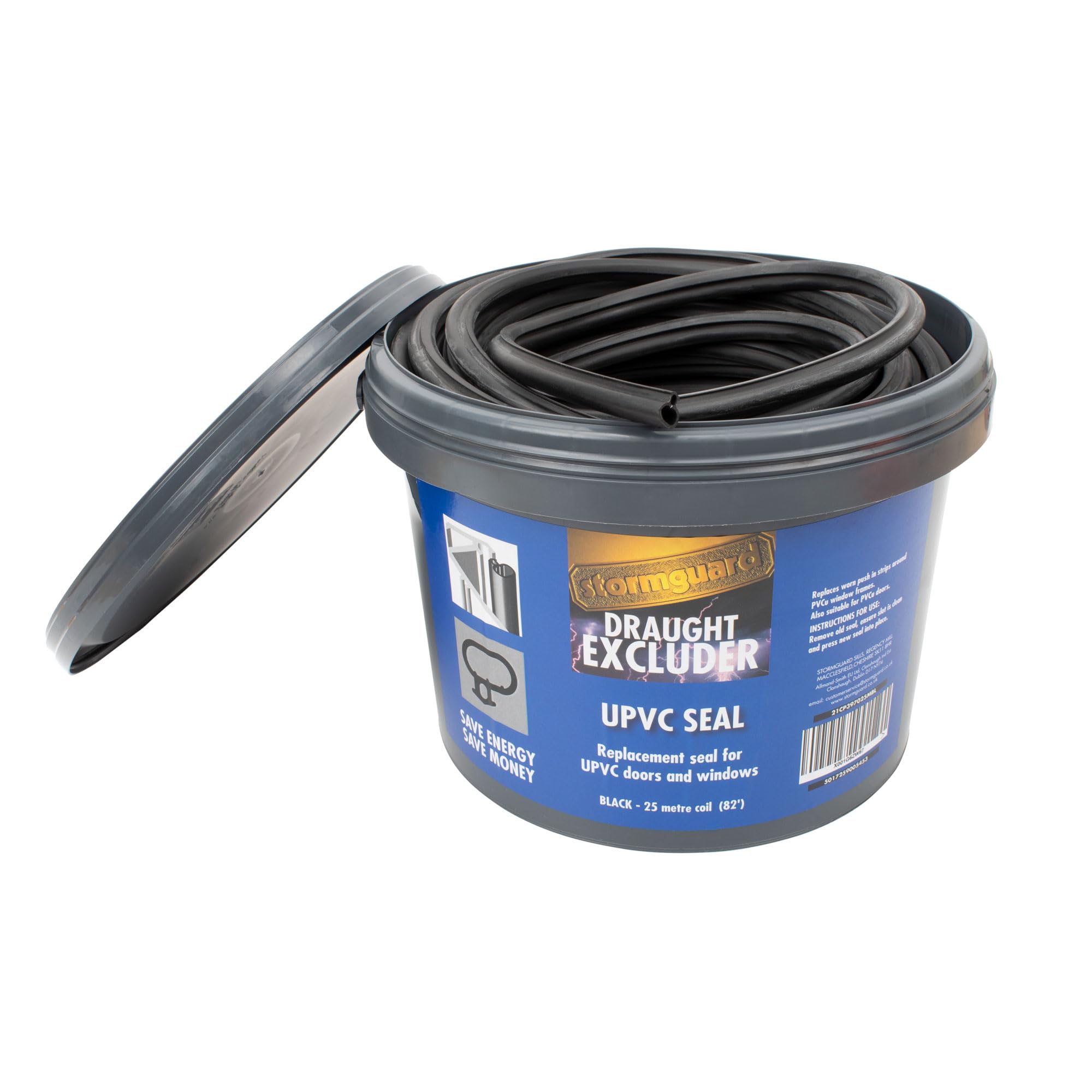 Stormguard UPVC Rubber Door and Window Seal Replacement - Black 25m