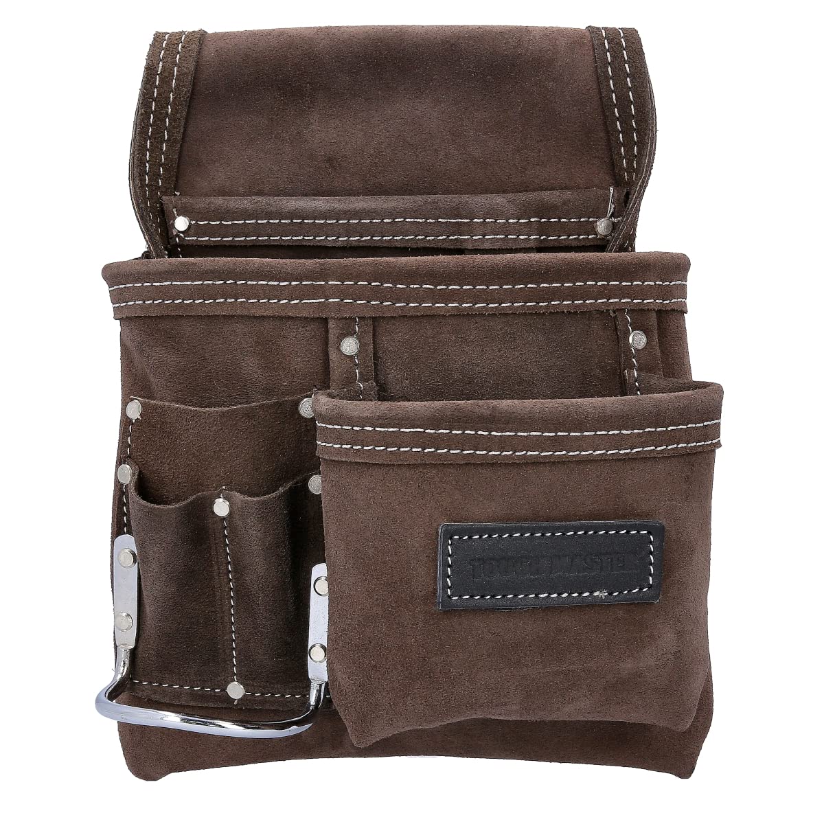 TOUGH MASTER Suede Leather Tool Belt Pouch – 3 Pocket Nail Organiser