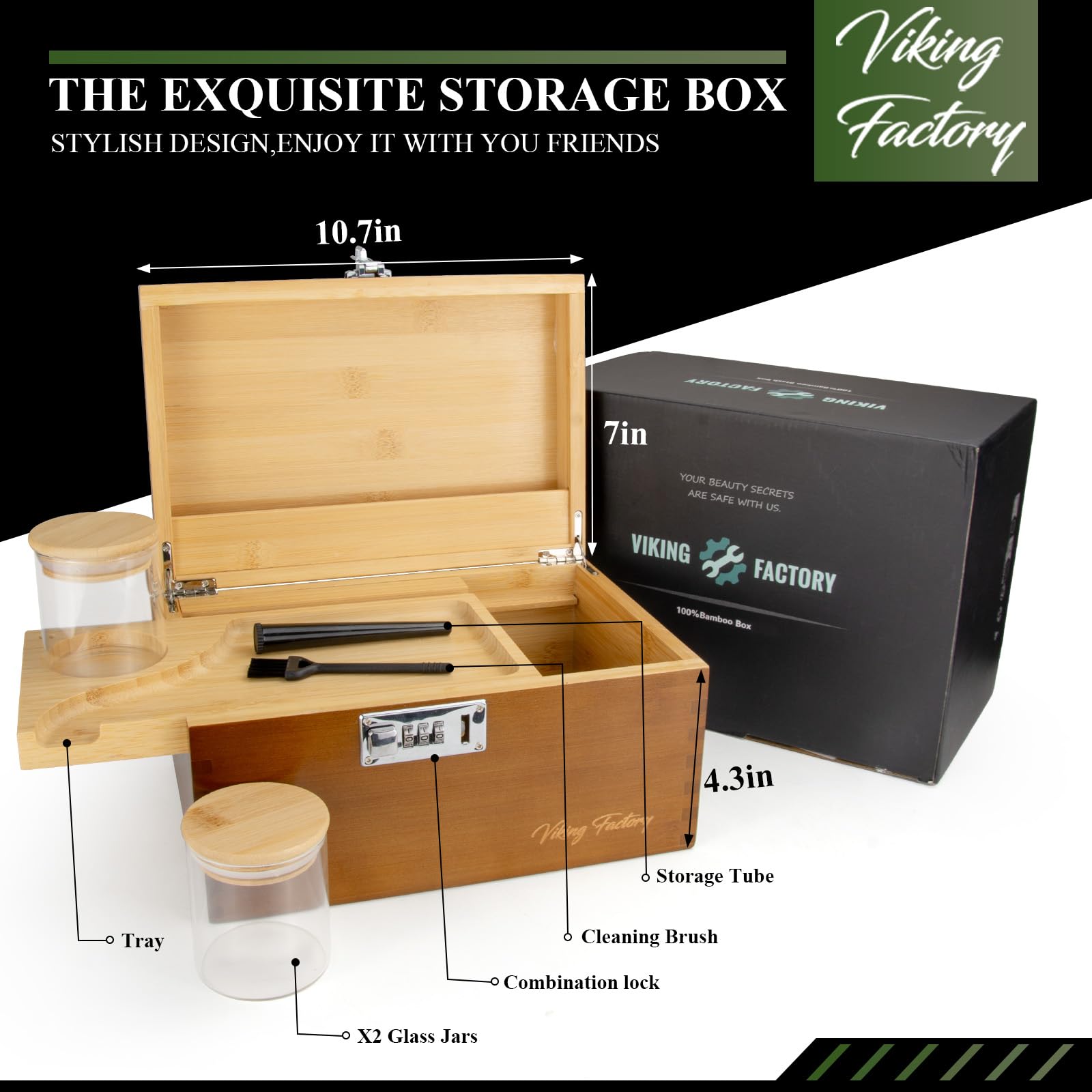Bamboo Storage Box – Lockable Eco-Friendly Organiser Set