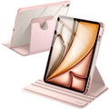 JETech iPad Air 13-Inch M3/M2 Rotating Case with Pencil Holder – Sandy Pink