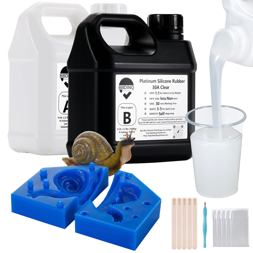 BBDINO Silicone Mold Making Kit | 30A Translucent Liquid Rubber | 4.4 lbs