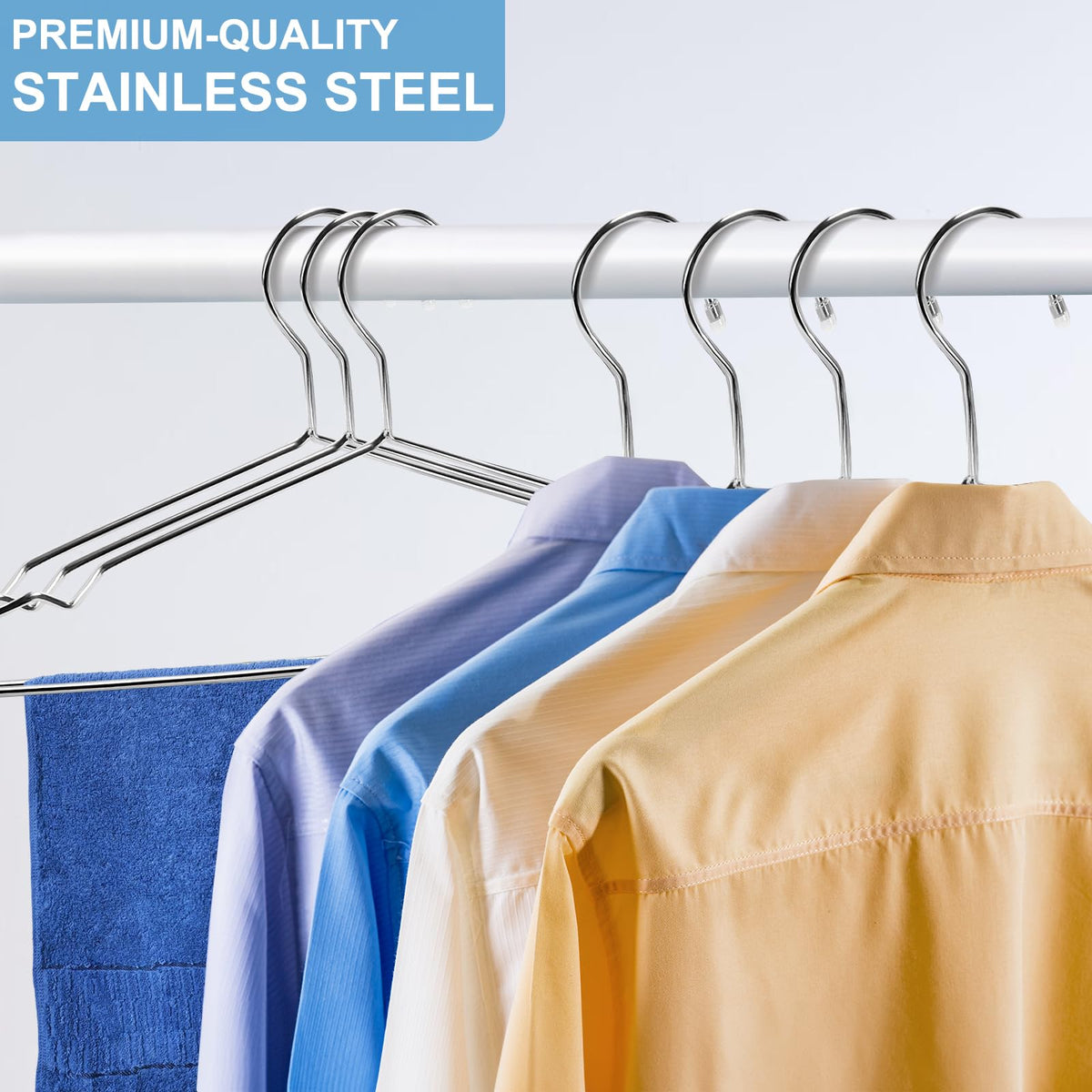 ausurme 10 Pack Wire Hangers, 16.5 Inch, Silver, Stainless Steel - image 4