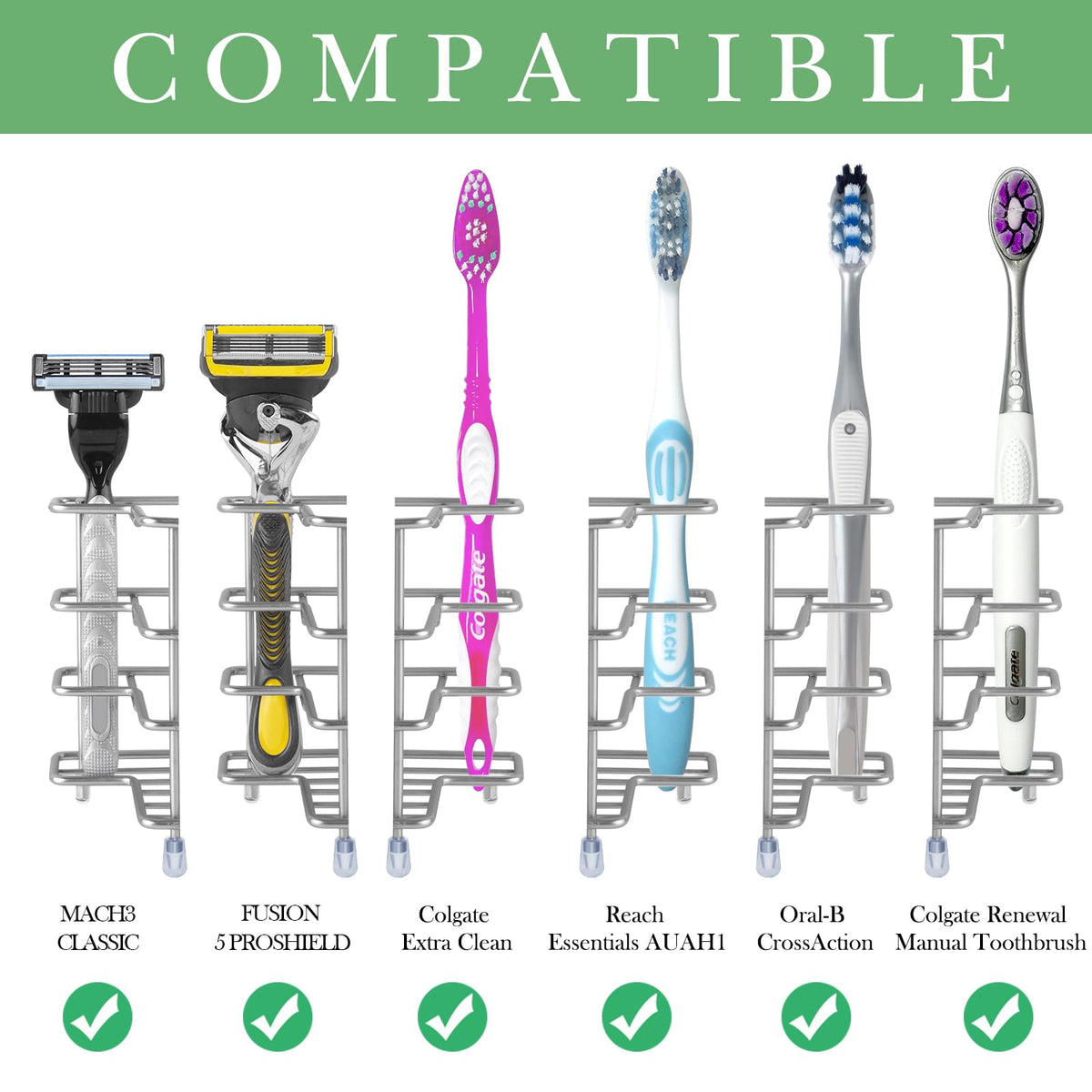 Linkidea Corner Wall Mount Toothbrush Holder for Bathroom, Stainless Steel Triangle Shelf for Tile Walls - image 2